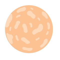 orange cartoon planet isolated on white background