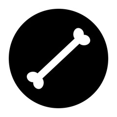 Round bone silhouette icon. Vector.