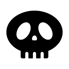 Pop skull silhouette icon. Vector.