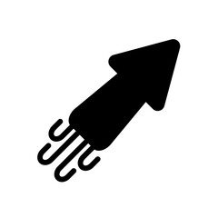 Swimming squid silhouette icon. Marine food. Vector.