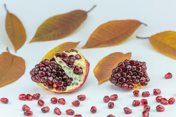 pomegranate on a white background