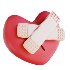 3D illustration broken hearted