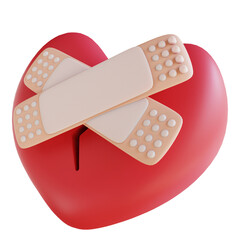 3D illustration broken hearted