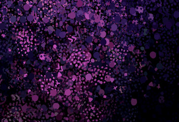 Dark Pink vector pattern with random forms.