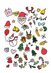 christmas colourfull doodle hand skecth
