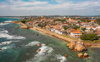 Fototapeta premium Aerial view of Dutch Fort in Galle
