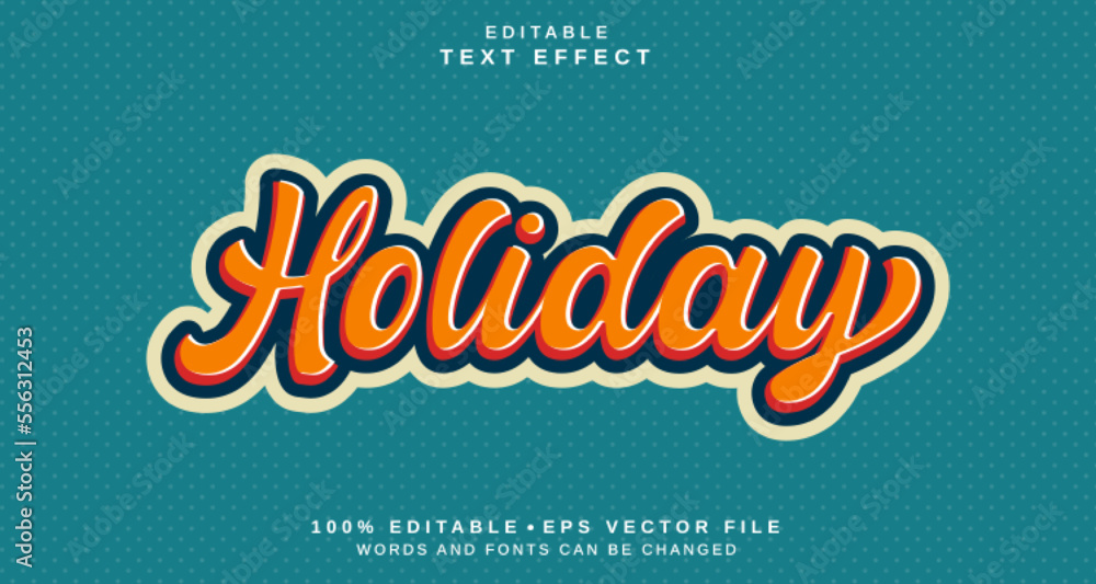 Poster editable text style effect - holiday text style theme.