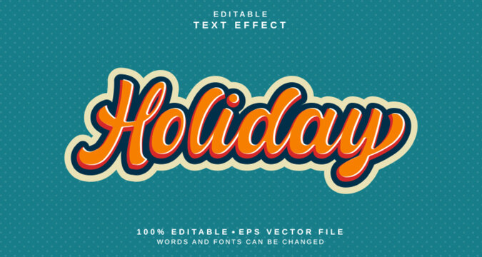 Editable text style effect - Holiday text style theme.