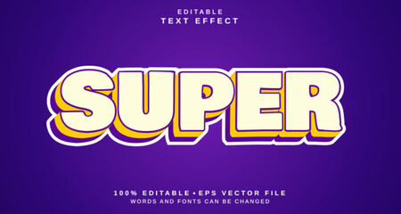 Editable text style effect - Super text style theme.