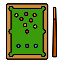 Billiard Filled Line Icon