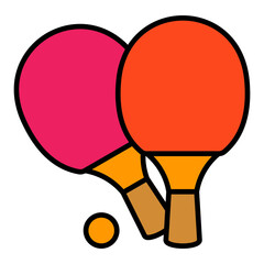 Ping Pong Filled Line Icon