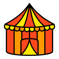 Circus Tent Filled Line Icon