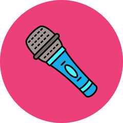 Microphone Multicolor Circle Filled Line Icon