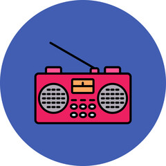 Radio Multicolor Circle Filled Line Icon