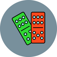 Domino Multicolor Circle Filled Line Icon