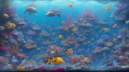 Obraz na płótnie Canvas Under the sea background.