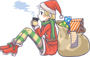 Christmas girl with gifts