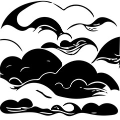 illustration of an clouds with waves