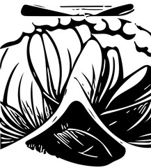 black and white flower