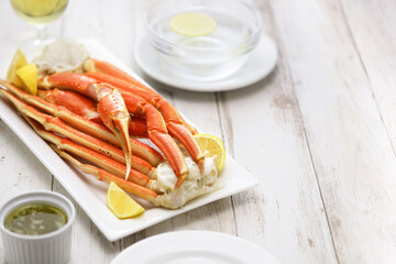 snow crab legs with garlic butter sauce