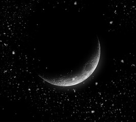 Obraz na płótnie Canvas MOON IN NIGHT SKY WITH STARS