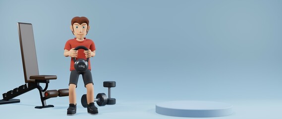 3D rendering of podium for fitness products health products or dietary supplement