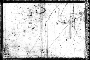 Dusts and scratches template with vintage photo film frame on transparent background (png image). Useful for design, vintage film effects, and backgrounds.