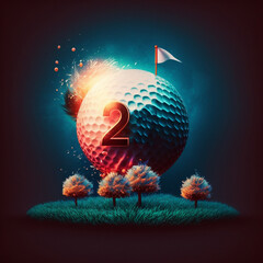 Golfer Celebrating New Year's Day,