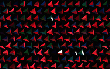 Fototapeta na wymiar Dark Green, Red vector layout with lines, triangles.
