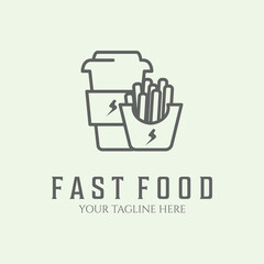restaurant fast food line art minimalist design illustration logo