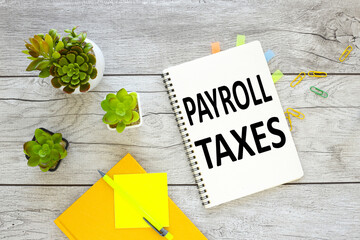 Payroll Taxes. text on paper on a light background