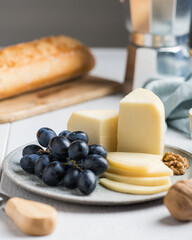 Caciotta Cheese, traditional italian cheese, selective focus