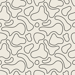 Vector abstract seamless pattern. Liquid irregular shapes. Random organic fluid form