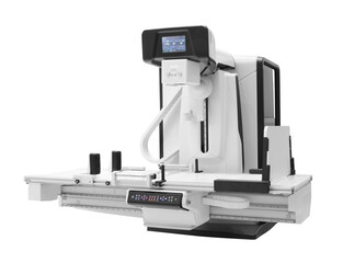 X-ray scan medical diagnostic equipment on white background