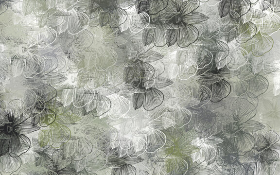 Light Gray vector natural pattern with flowers.