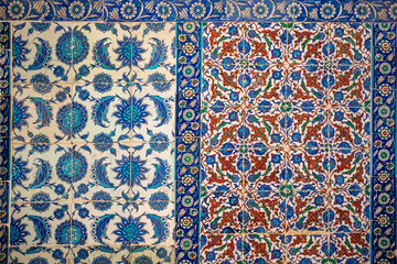 Ottoman handmade blue  tiles decoration,, Istanbul, Turkey