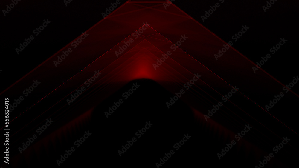 Poster galactic portal with linear connections. optical illusion of a laser tunnel. technological connectio