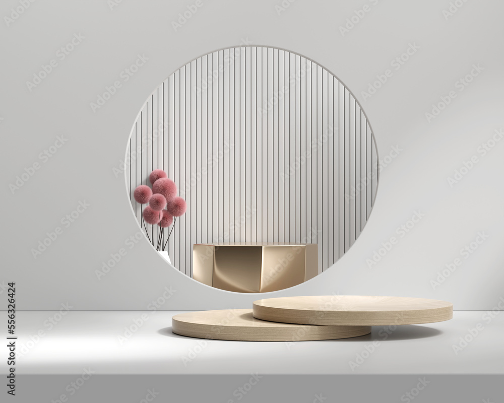 Poster 3d rendering platform podium product presentation background