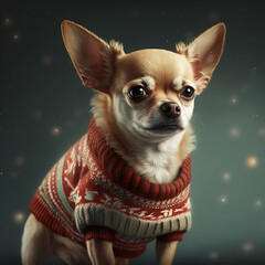 Chihuahua in Christmas Outfit