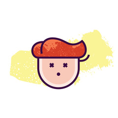 Modern outline style emoji icon. Simple emoticon pictogram.