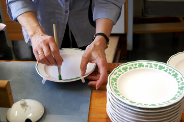 Authentic porcelain production in the famous Porcelain Manufactory in Meissen, Germany