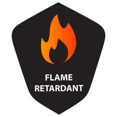 Flame retardant icon.Fire resistant.Vector flat illustration.Isolated on white background. - obrazy, fototapety, plakaty