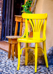 chairs at a sidewalk cafe