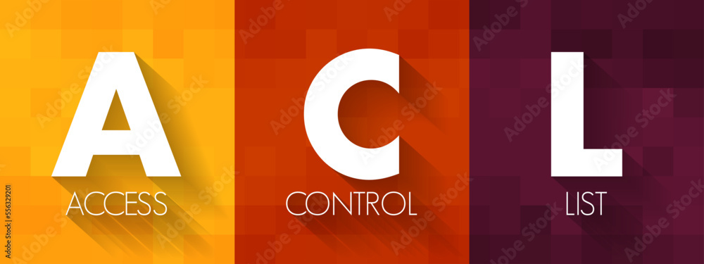 Poster acl - access control list is a list of permissions associated with a system resource, acronym concep
