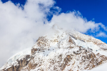 View of Eiger mountain of the Bernese Alps in the Bernese Oberland of Switzerland. Jungfrau region