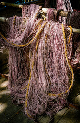 old fishing net - close up