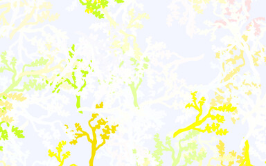 Light Green, Yellow vector elegant background with leaves, branches.