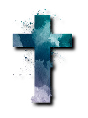 Christian cross design without isolated background, Christian worship, religious symbol. Resources for cross graphic design