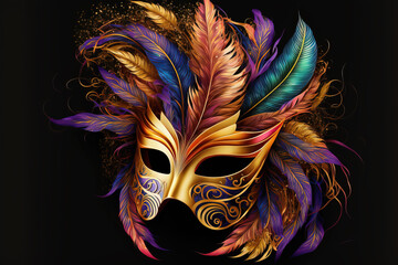 venetian carnival mask. sketch art for artist creativity and inspiration. generative AI	