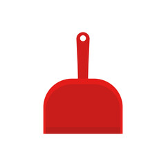Obraz premium Red dustpan icon. Vector illustration.